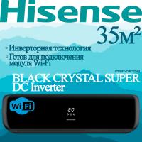 Hisense Инверторные сплит-системы серии BLACK CRYSTAL SUPER DC Inverter AS-13UW4RVETG01(B) с установкой